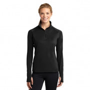 Ladies Black Sport-Wick Stretch 1/2-Zip Pullover