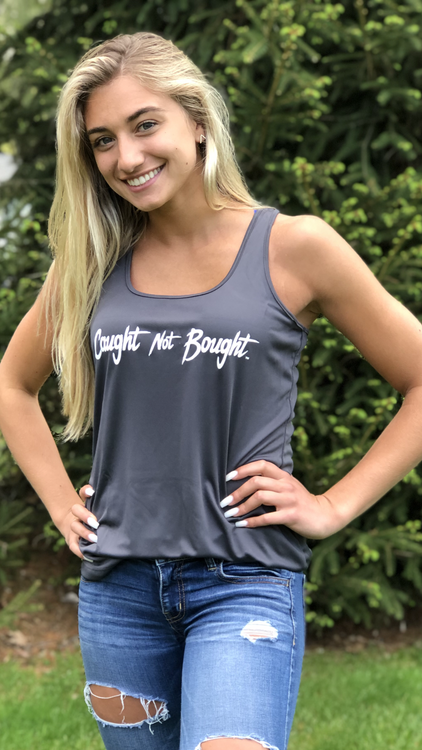 Ladies Grey Racerback Tank